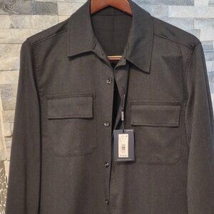 Hart Schaffner Marx Men's 4 pocket shirt jacket black size L.